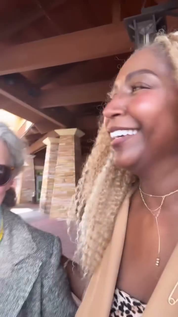 Sharon Moore and Aundrea Salyer sharing a welcome moment